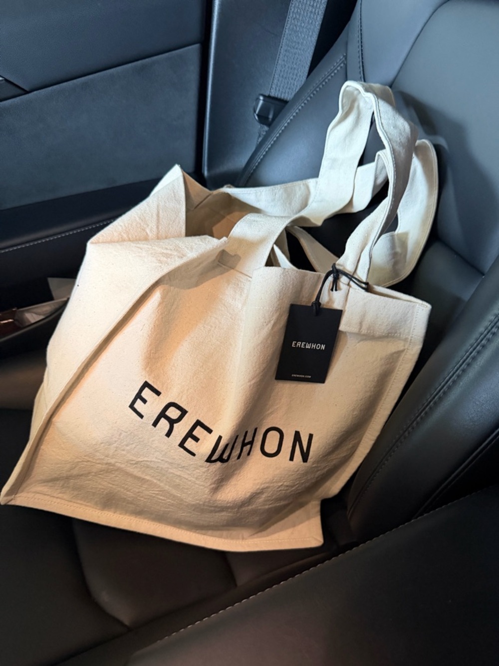 EREWHON Cream Canvas Tote Bag